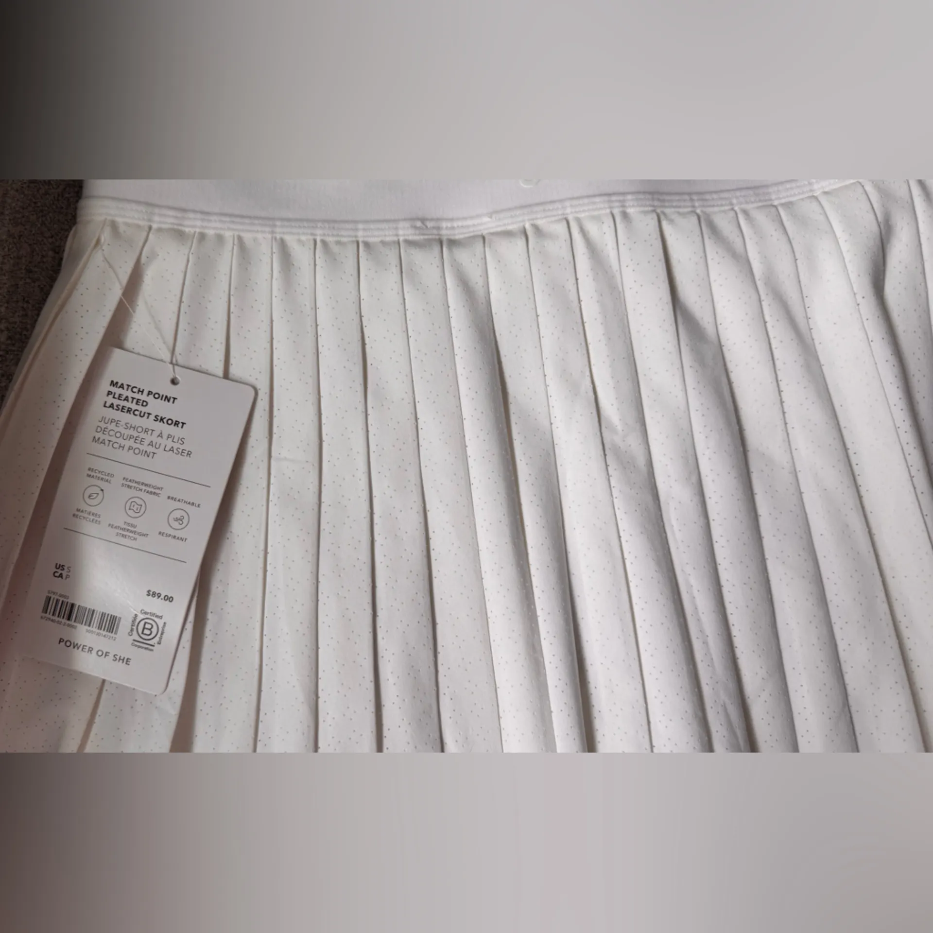 NWT Athleta Match Point Pleated Laseecut Skort Skirt Size Small - Image 6