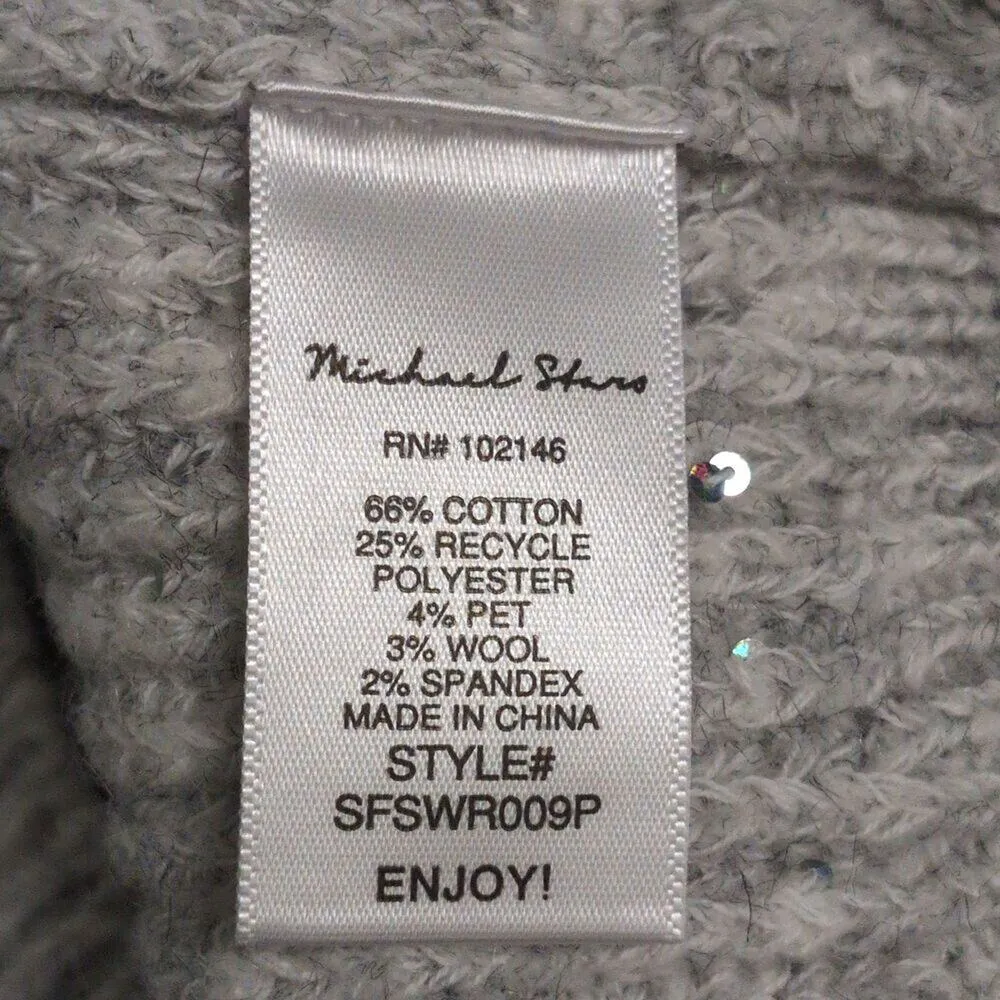 NWT Michael Stars Heather Grey Ribbed Sequin Wrap Laurel Surplice Sweater Sz XSP - Image 5
