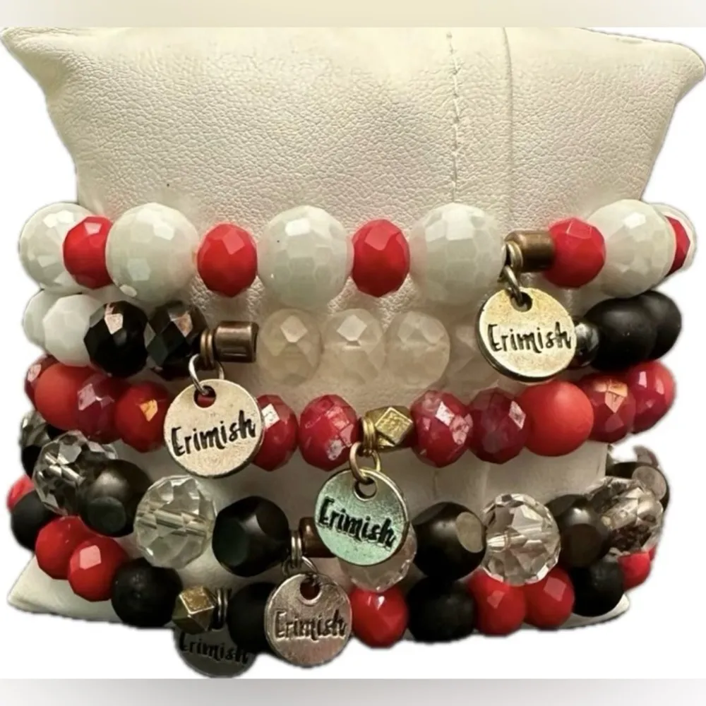 Erimish Red/blk/white GAMEDAY COLLECTION Bracelet Stack like new - Image 2