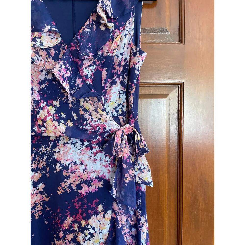 London times Faux wrap floral midi dress size 6 - Image 3