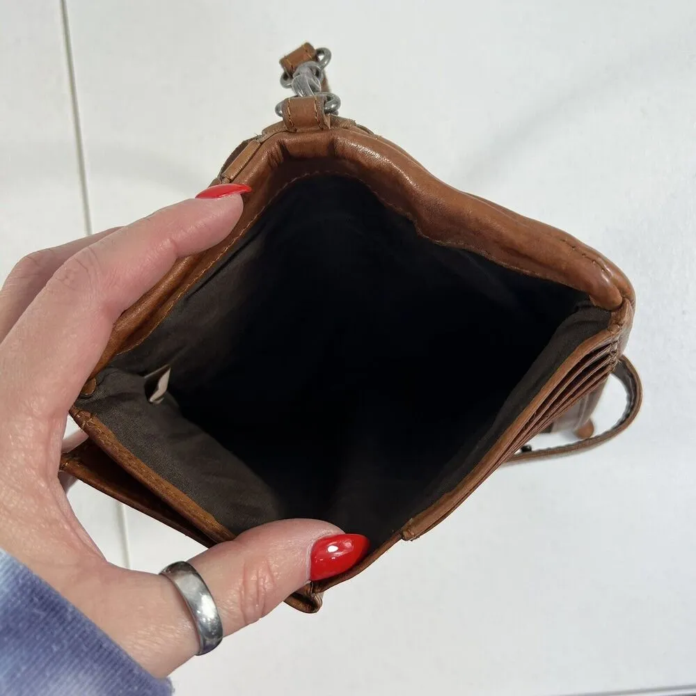 Valenca Holland Brown Woven Distressed Leather Wallet Credit Card ID Holder - Image 11