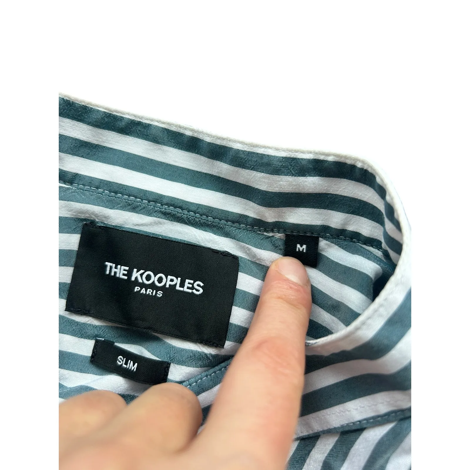 The Kooples Paris Striped Band Collar Slim Fit Long Sleeve Shirt Women's Size M - Image 4