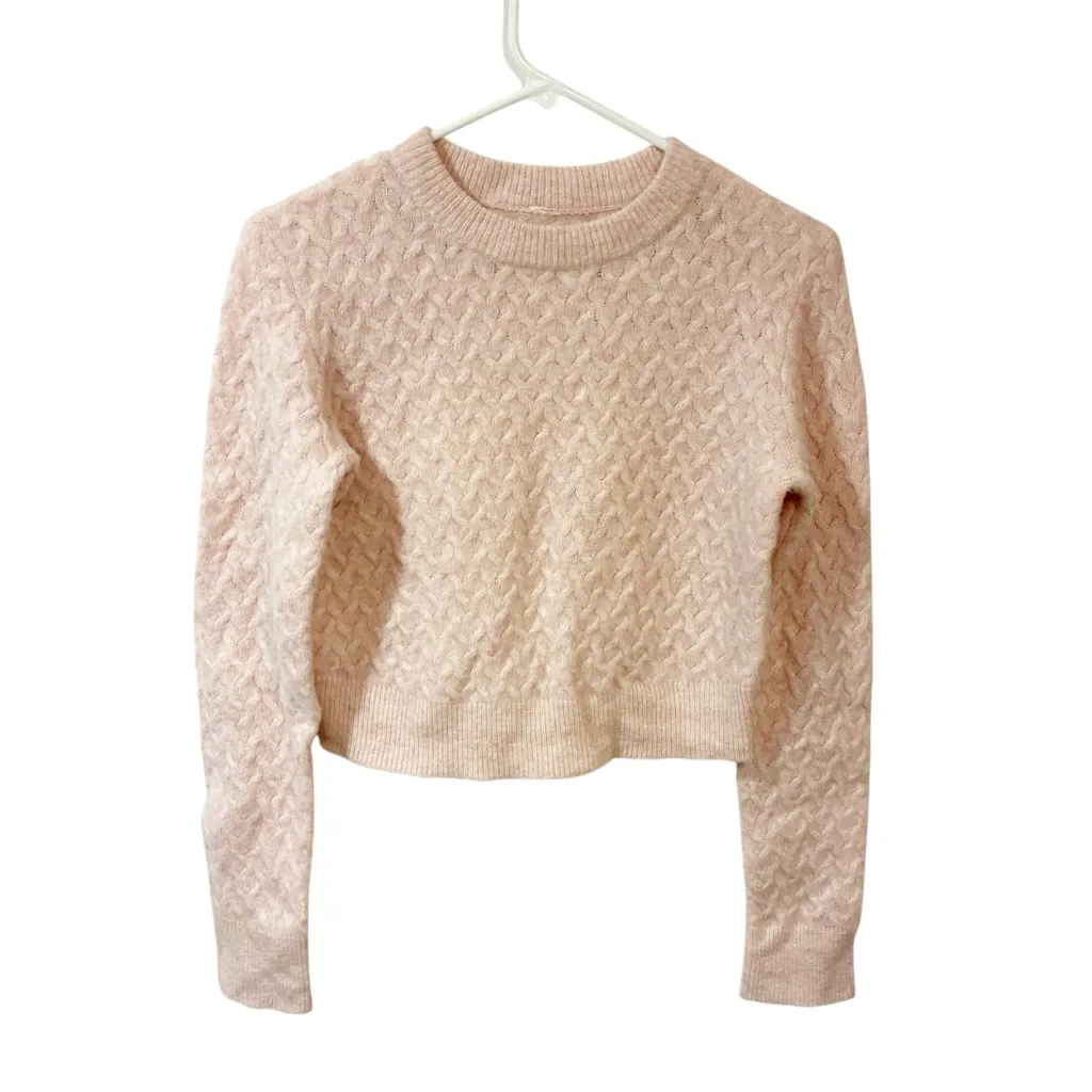 Lululemon Alpaca Wool-Blend Crosshatch Spring Sweater Light Pink Size XS - Image 2