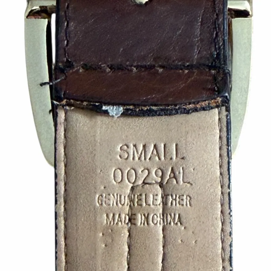 Western Boho Brown Studded Genuine Leather Belt Antique Gold Women’s Size Small - Image 9