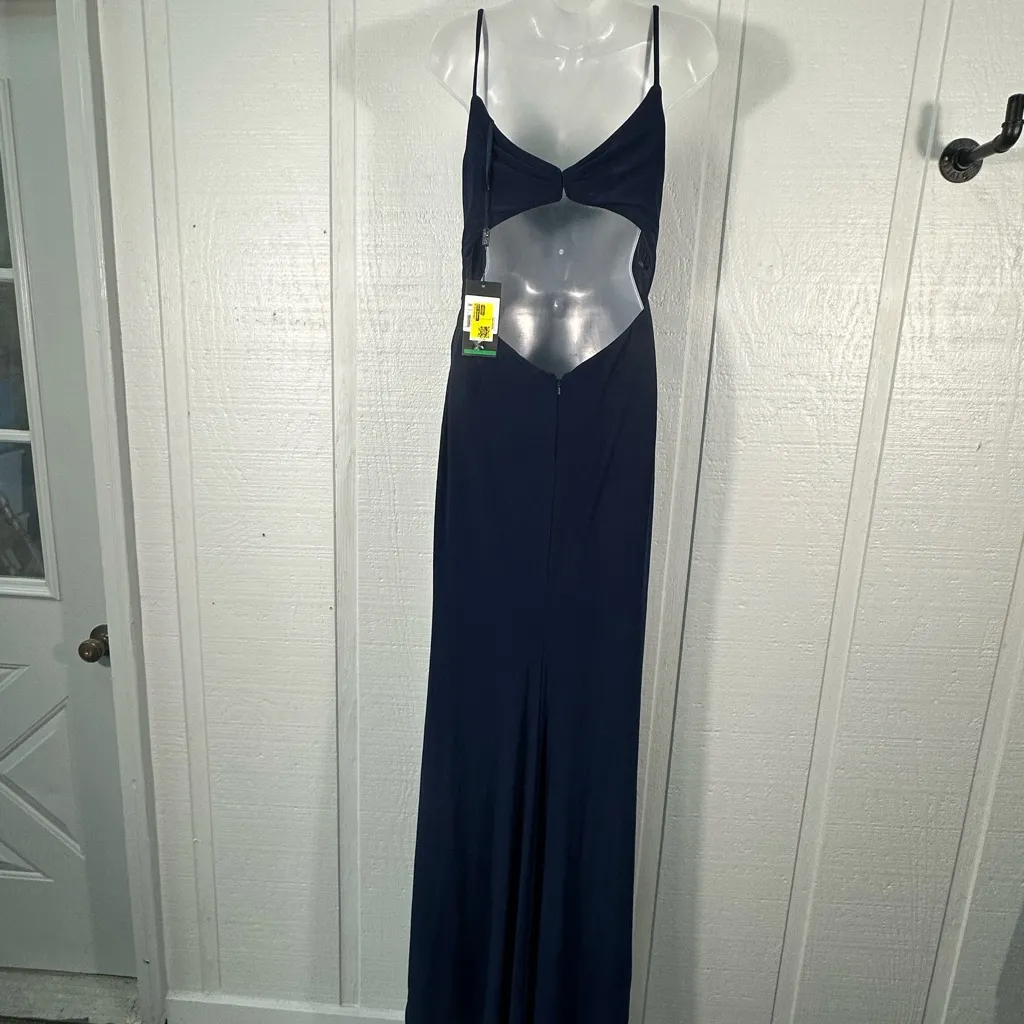 LA FEMME Navy Ruched Jersey Trumpet Gown Dress SIZE 6 NWT - Image 11