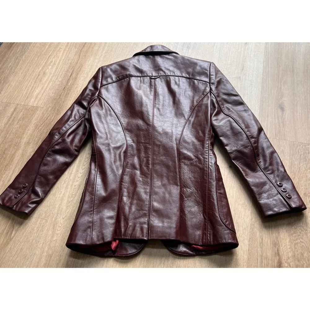 Vintage Etienne Aigner Leather Jacket Size 8 - Image 9
