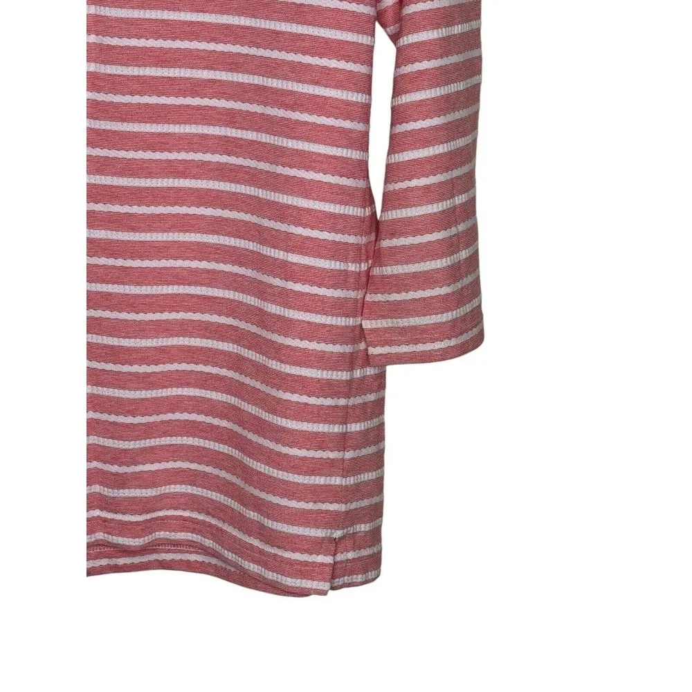 Croft & Barrow  Women's Top Striped 3/4 Sleeve Pullover Lightweight Red‎ Small - Image 8