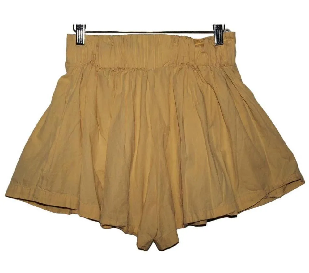 Women's Free People Mustard Yellow Cotton Casual Pull On Elastic Shorts Sz Small - Image 2