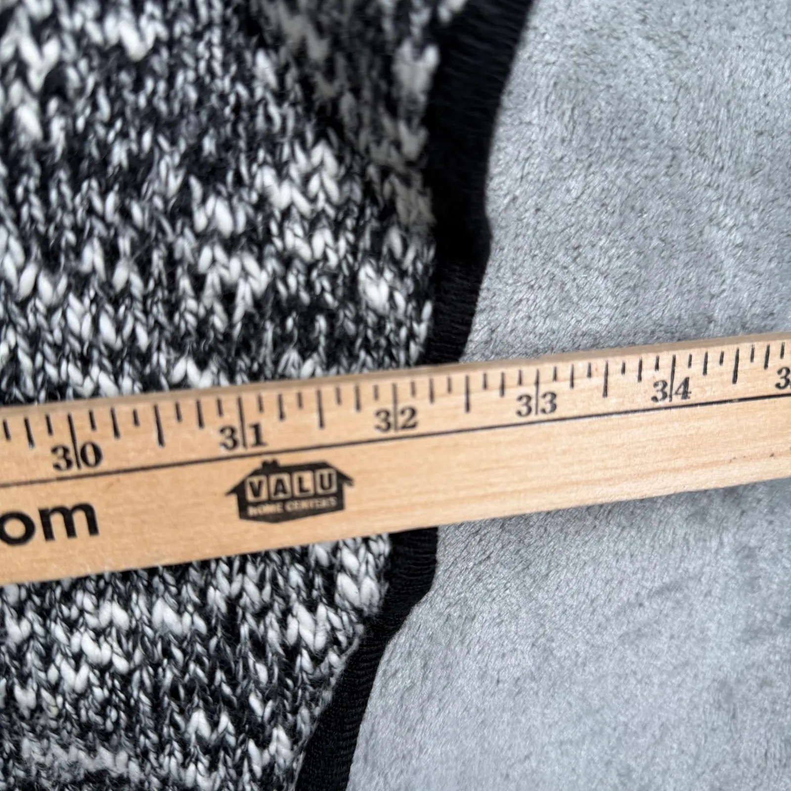 Jones New York Knit Poncho Sweater Zip Black White Marled Mock Neck S/M Cape - Image 11