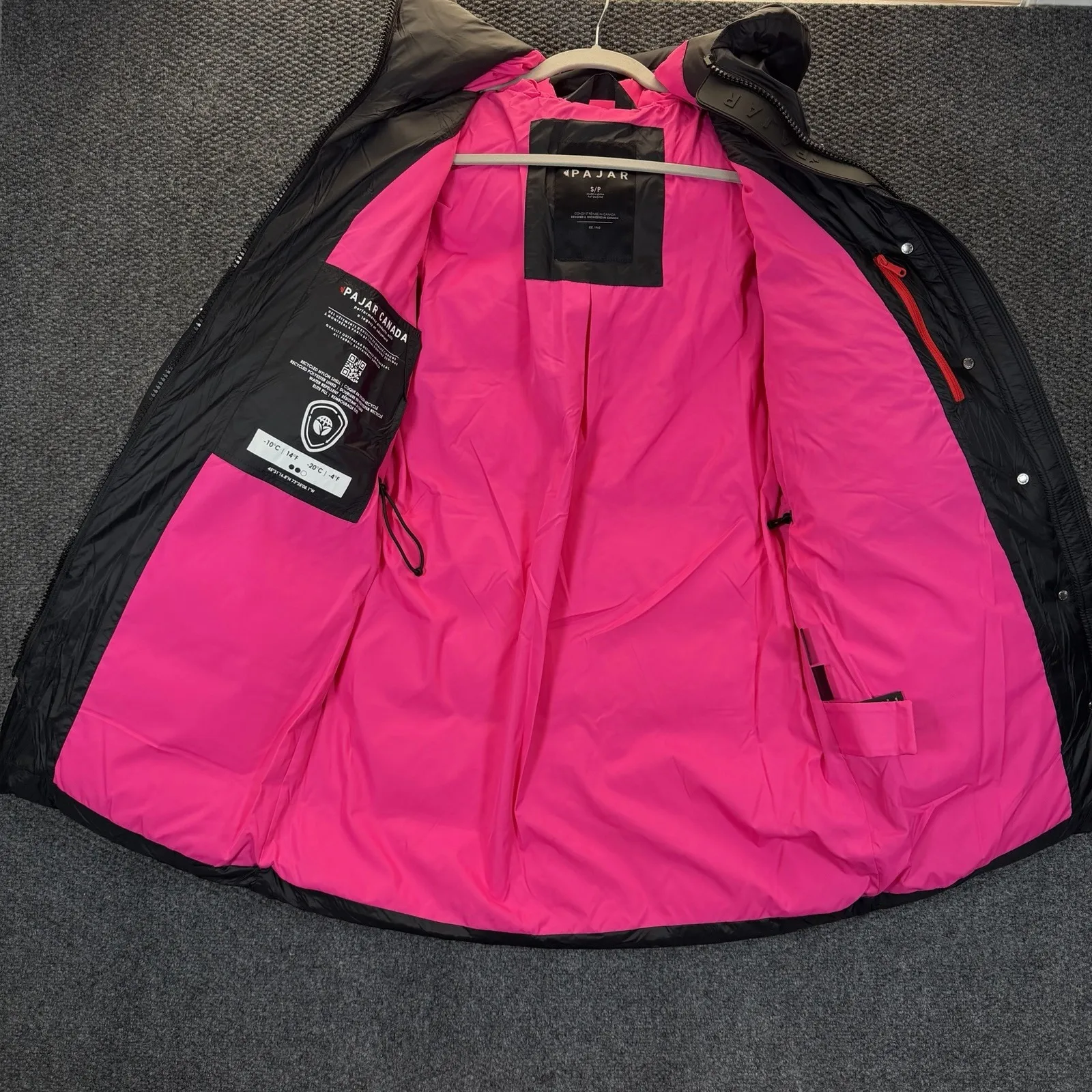 NWT PAJAR HEIRANI QUILTED PUFFER PARKA JACKET BLACK HOOD WOMENS Sz SMALL $549 - Image 3