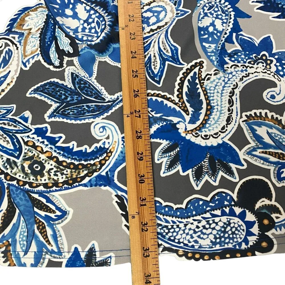 ARYEH Gray and Blue Paisley Sleeveless Short Shift Dress Size Small Artsy Modern - Image 9