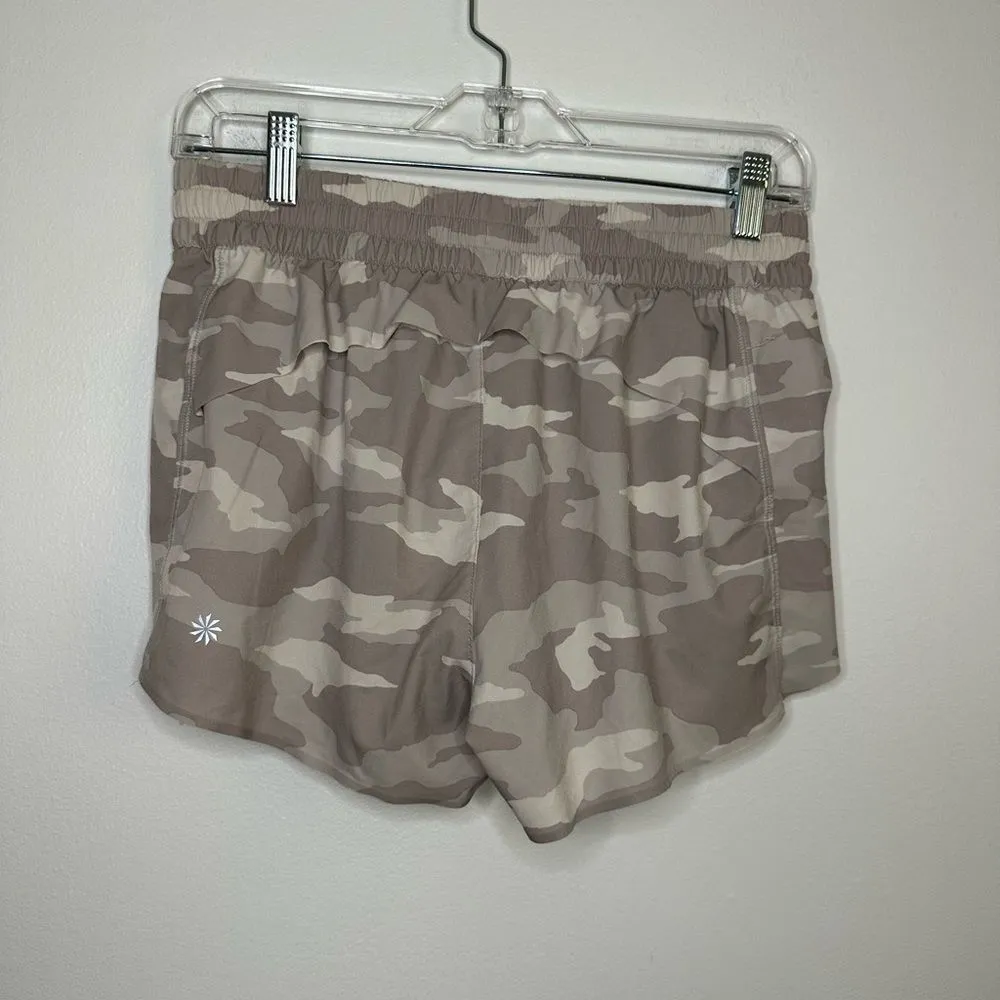 Athleta Printed Hustle 3" Short Taupe Camo Sz S Gym Running Athletic - Image 4