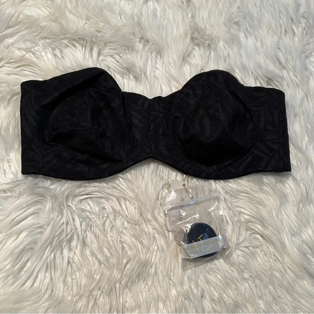 Aisilin Strapless Bra Black Lace 38DD Size undefined - Image 5