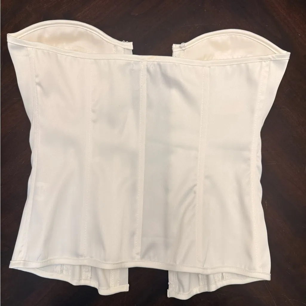 Charlotte Russe  White Bridal Silver Sequin Corset - Image 6