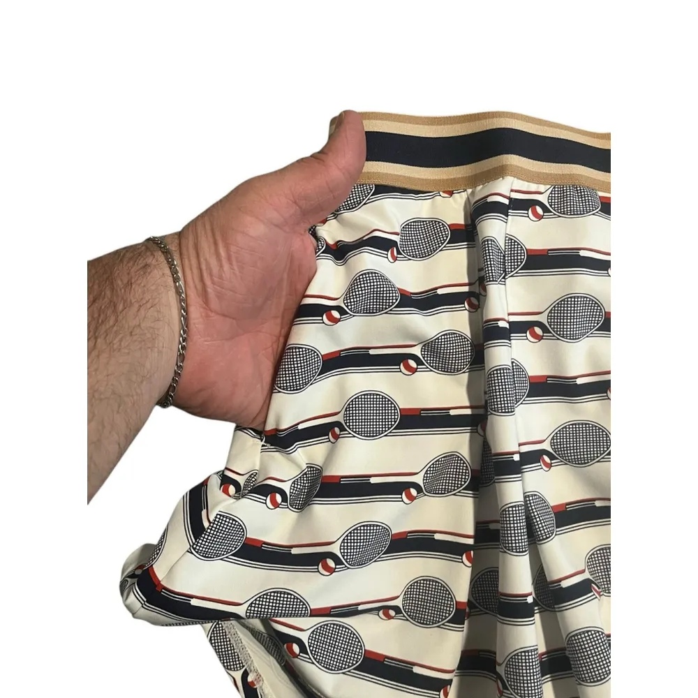 The Upside Skort Womens L Red White Blue Pleated Tennis Print Short Lined Skirt Size L - Image 5