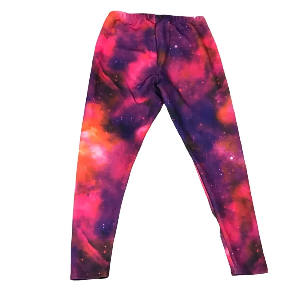 Torrid pink orange galaxy print leggings celestial clouds 00 10 clouds - Image 2