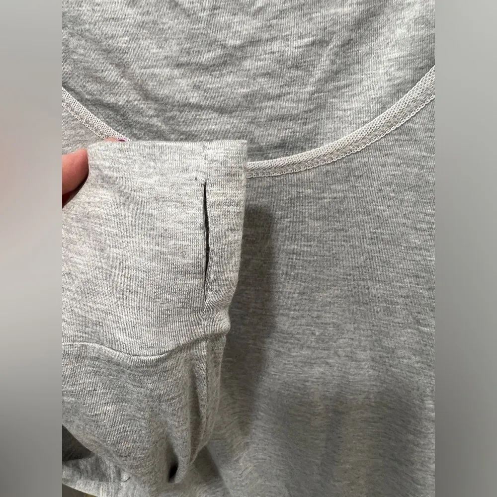 Bodysuit long sleeve thong Settle In Scoop Neck heathered gray - Image 4