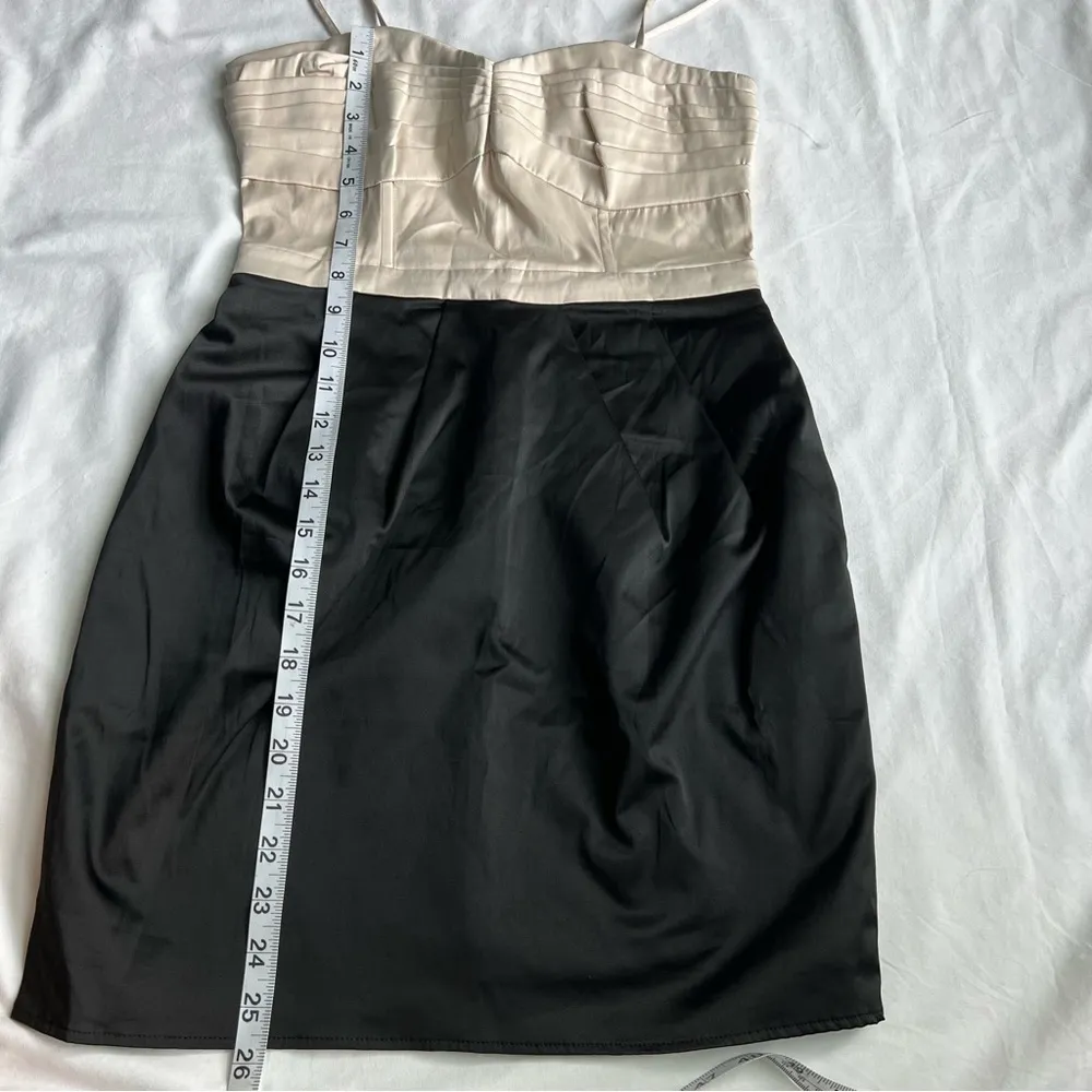 Nwt H&M satin color block convertible strap tube party dress 6 nude & black - Image 13