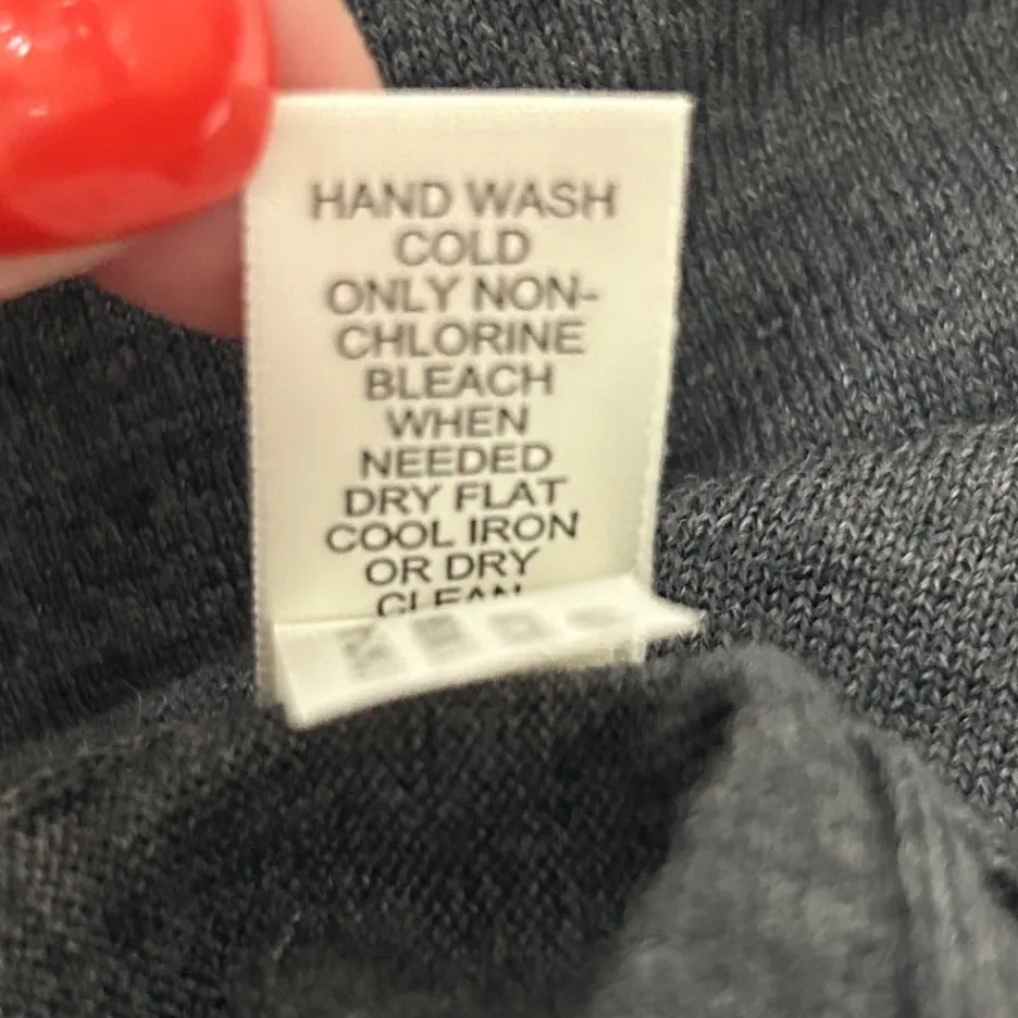 Banana‎ Republic Women Long Tank S Gray Merino Wool Pleated Trim Knit Top Scandi - Image 8