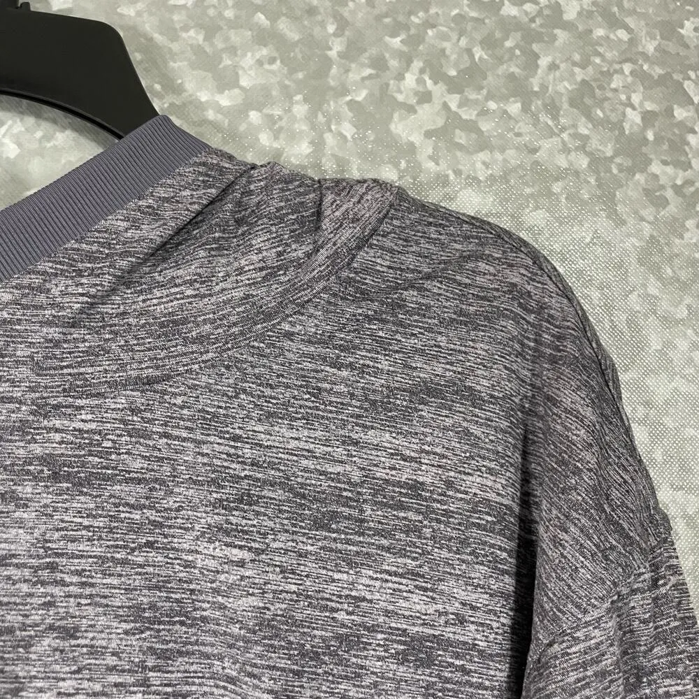 Mondetta Gray Marled Hooded Seamed Activewear Top - Size Small - Long Sleeves - Image 2