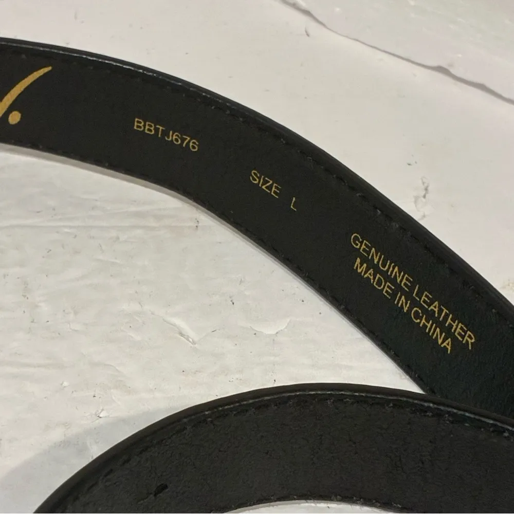 Betsey Johnson Brown Leather Belt Large Floral Buckle Boho Festival Statement - Image 3