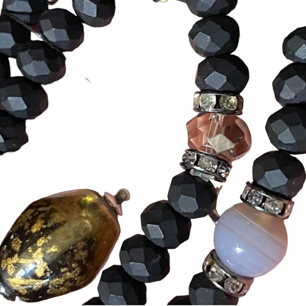 Chico's Set of Two Matt Black Beaded Stretch Bracelets Retired - Image 5