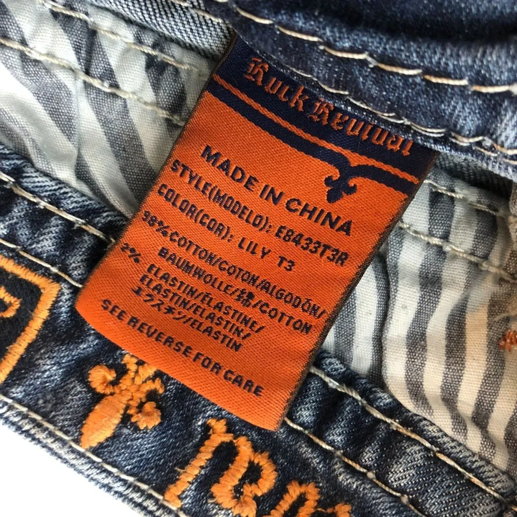 Rock Revival Womens Jeans Lily Straight Distressed Embellished Stretch 28 - Image 9