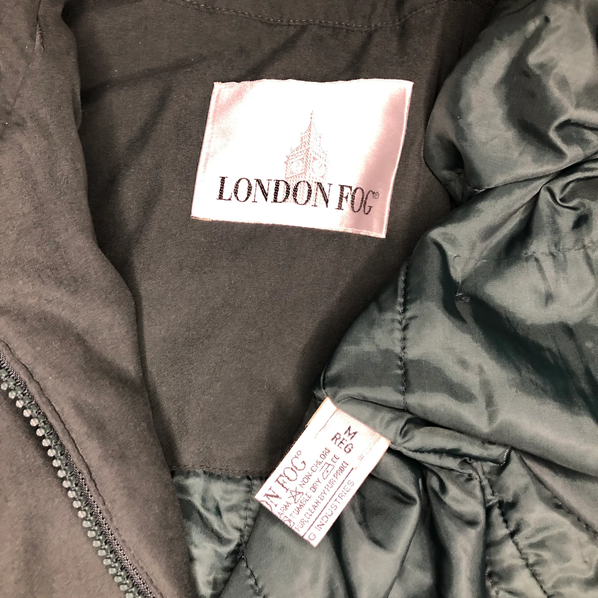 London Fog olive microfiber jacket sz medium - Image 10