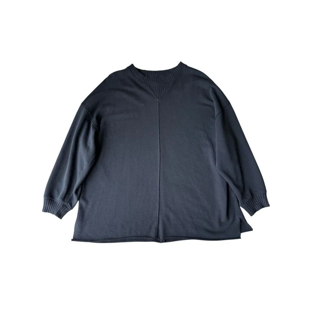 Aerie Down-To-Earth Oversized Pullover Crewneck Sweatshirt In Black - Image 7
