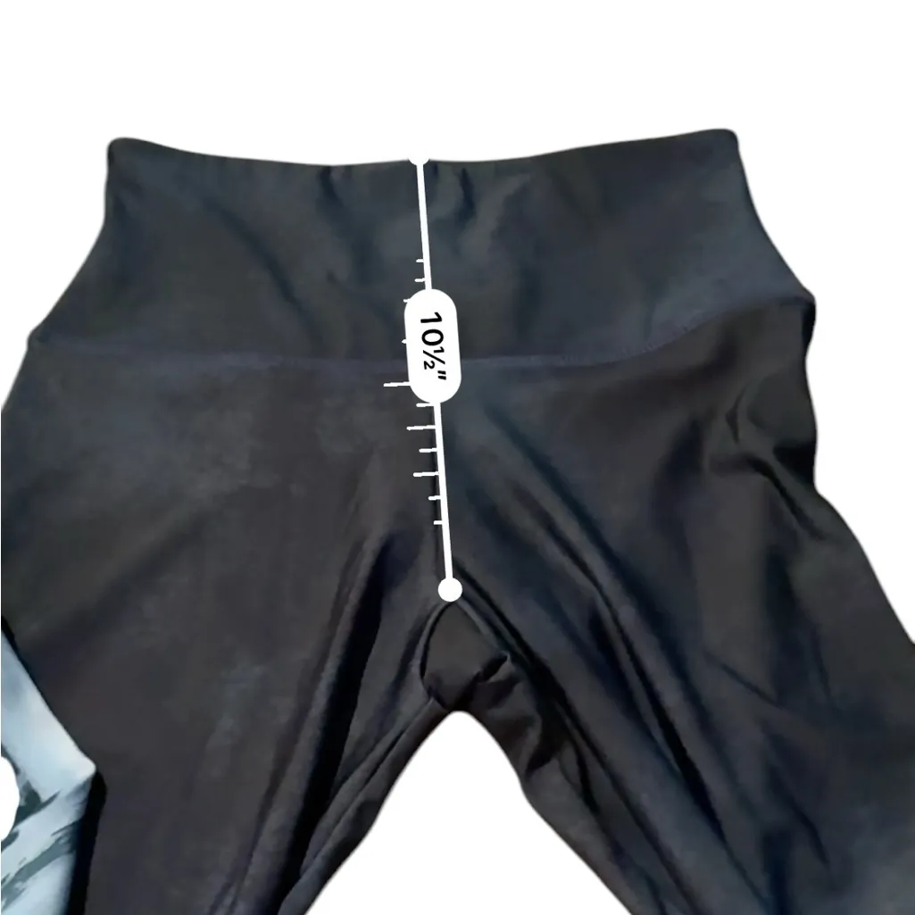 Onzie‎ Pebble Blue Tie Dye Midi High Rise Ankle Leggings Sz L NEW - Image 8