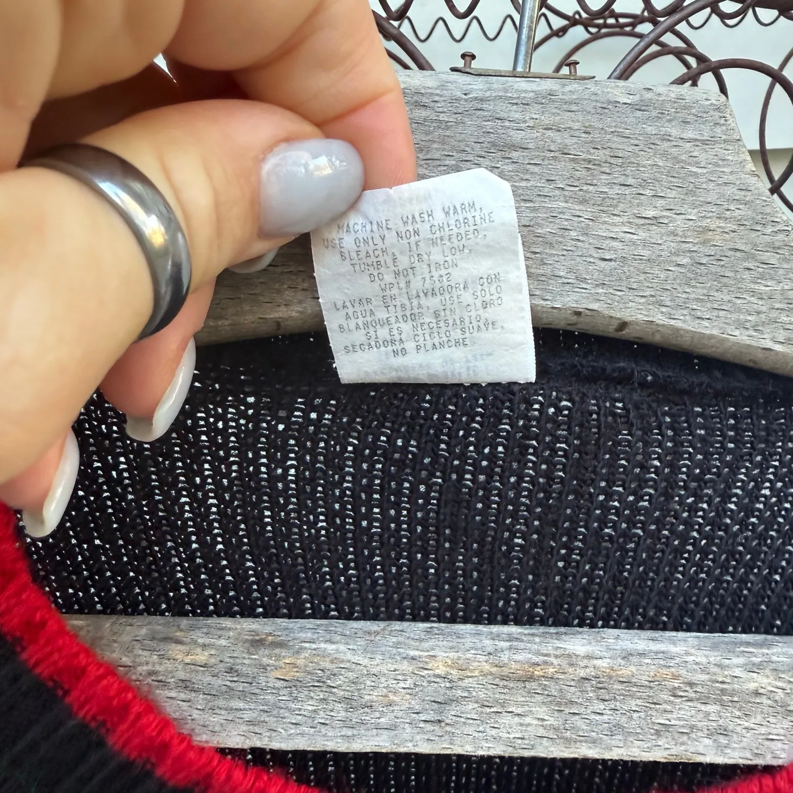 Vintage 90s Holiday Time Christmas Knit Sampler Sweater Tree Candy Cane SMALL Black - Image 8