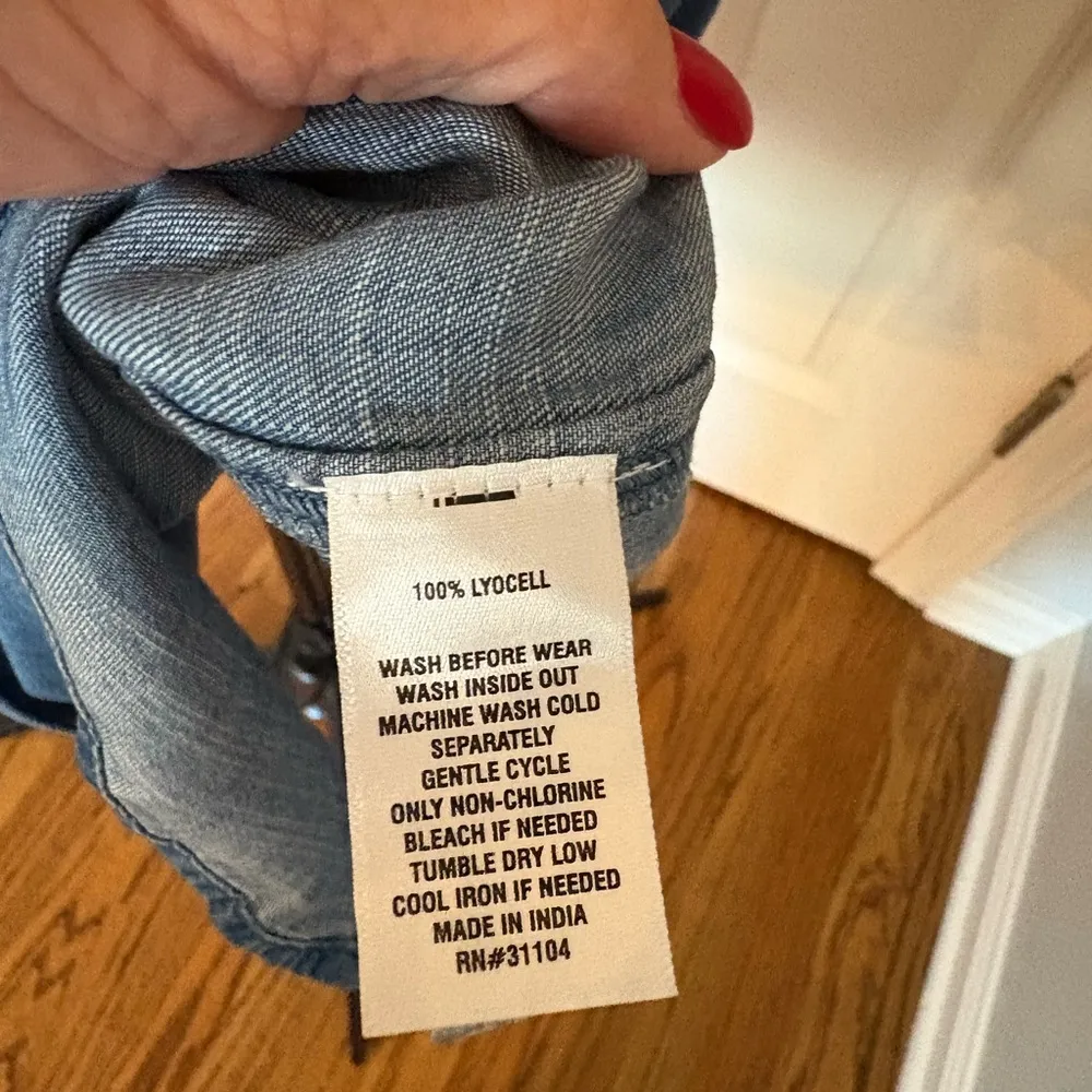 Wonderly Blue Mini Shirt Dress Notched Collar Casual - Image 4