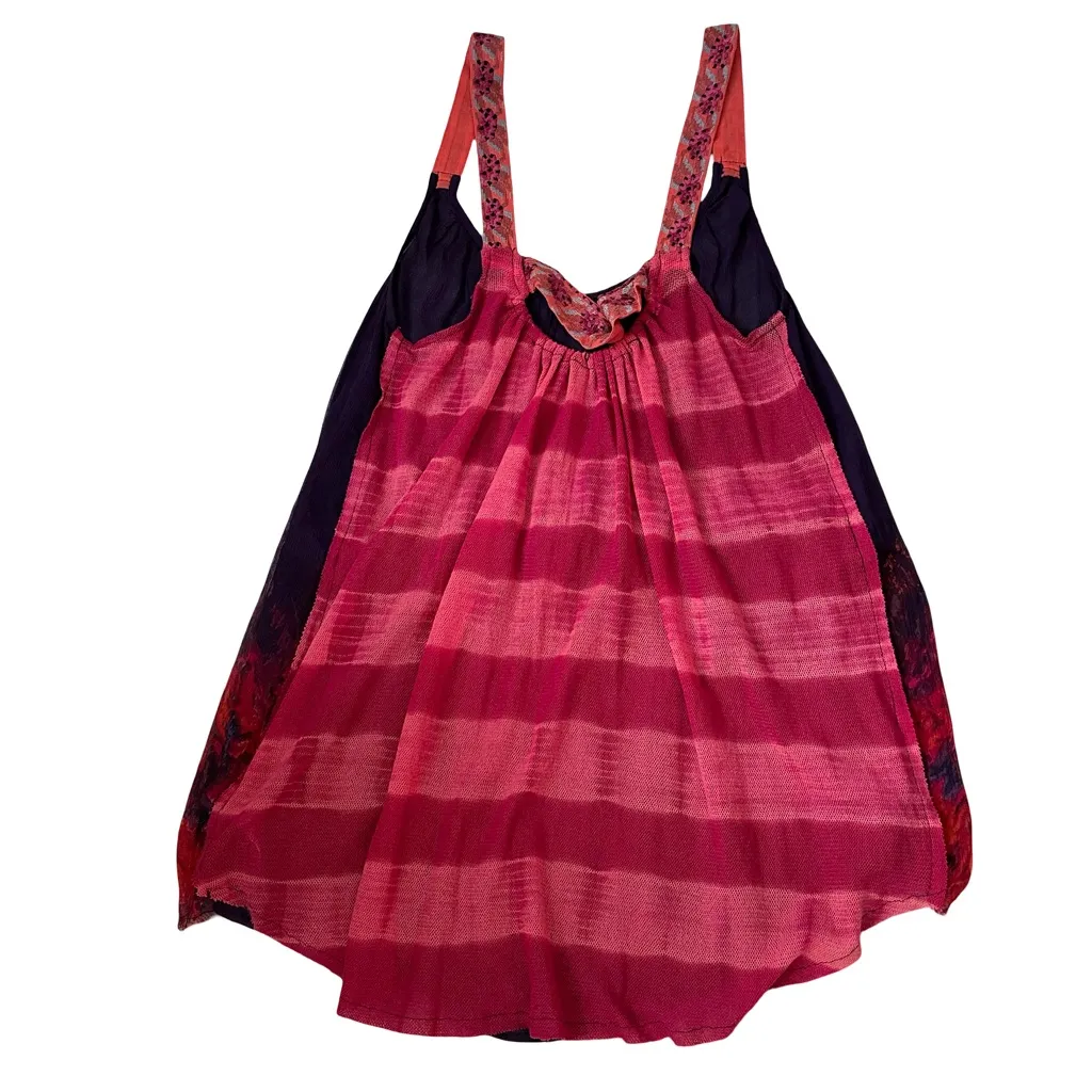 Free People "Firecracker" Scoop Neck Sleeveless Gauzy Semi/Sheer Tank Top - Image 6