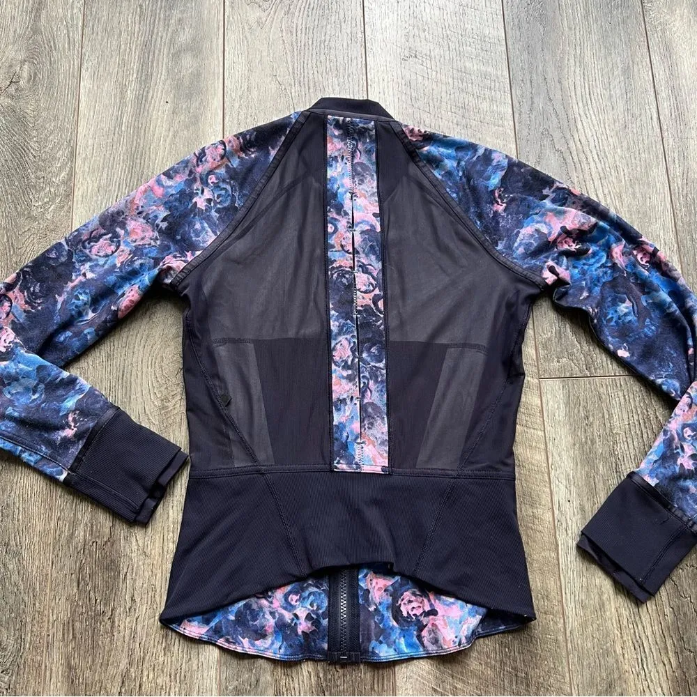 Lululemon If You’re Lucky Jacket in Moody Mirage Bark Berry Navy Floral Zip Up - Image 14