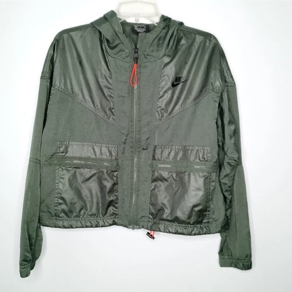 Nike Sportswear Windrunner Cargo Women Jacket Loose Fit Green Size Small - Image 3