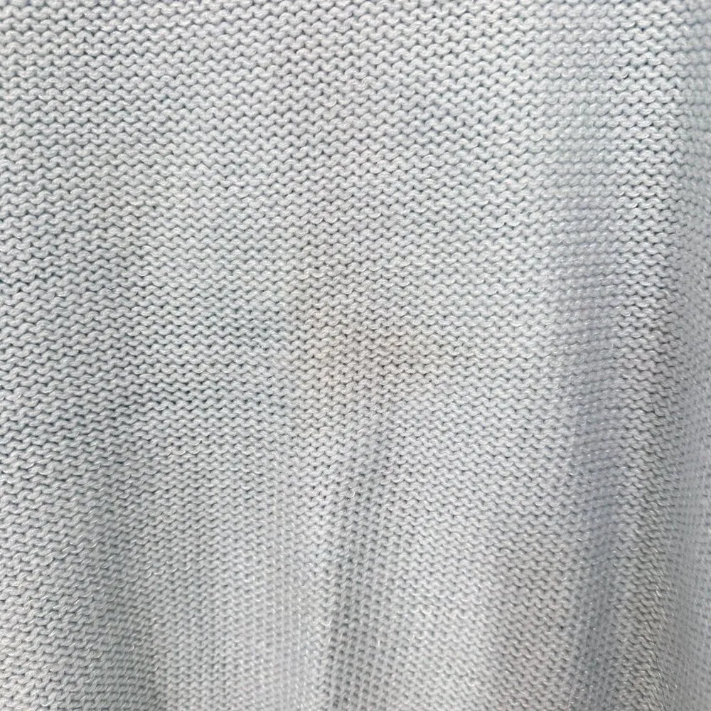 Vintage Pastel Blue Grannycore Coquette Mixed‎ Media Rose Pearl Mockneck Sweater Size M - Image 4