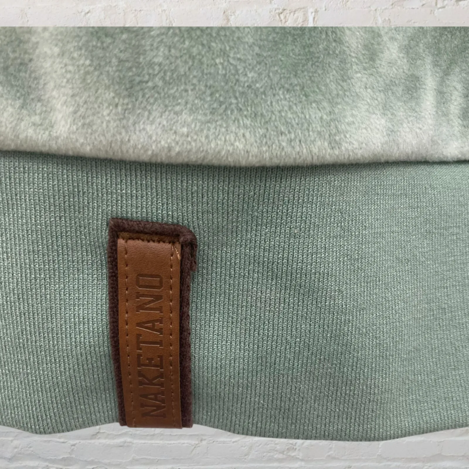 Naketano Darth Mack Velour Cowl Hoodie Sage Green Rope Detail Size S - Image 12