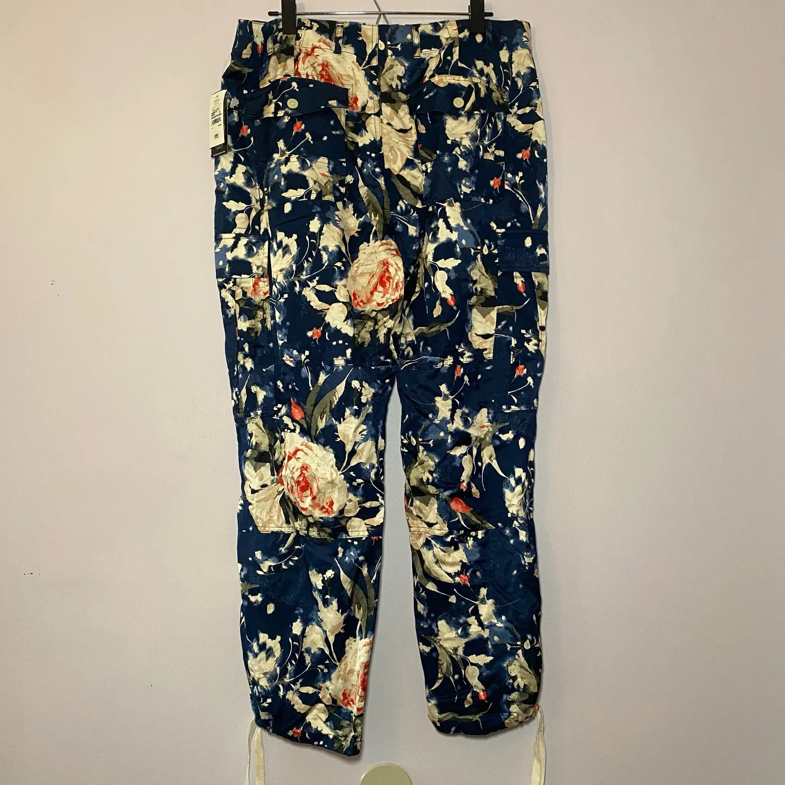 NWT Ralph Lauren Black Label Blue Floral Shantung Cargo Ankle Pant Women size 12 - Image 11