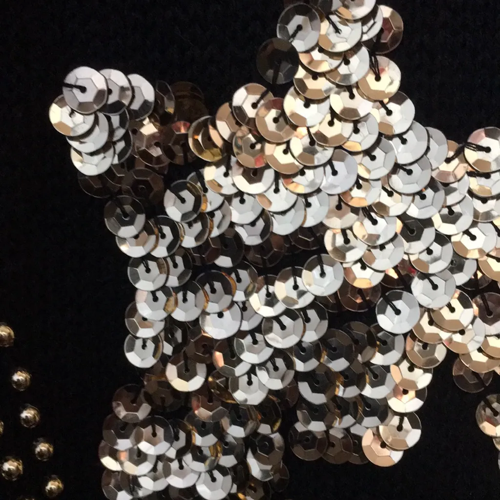 FINAL MARKDOWN Ladies Western Connection Beaded & Sequined Cowl Neck Sweater (S) Black - Image 10