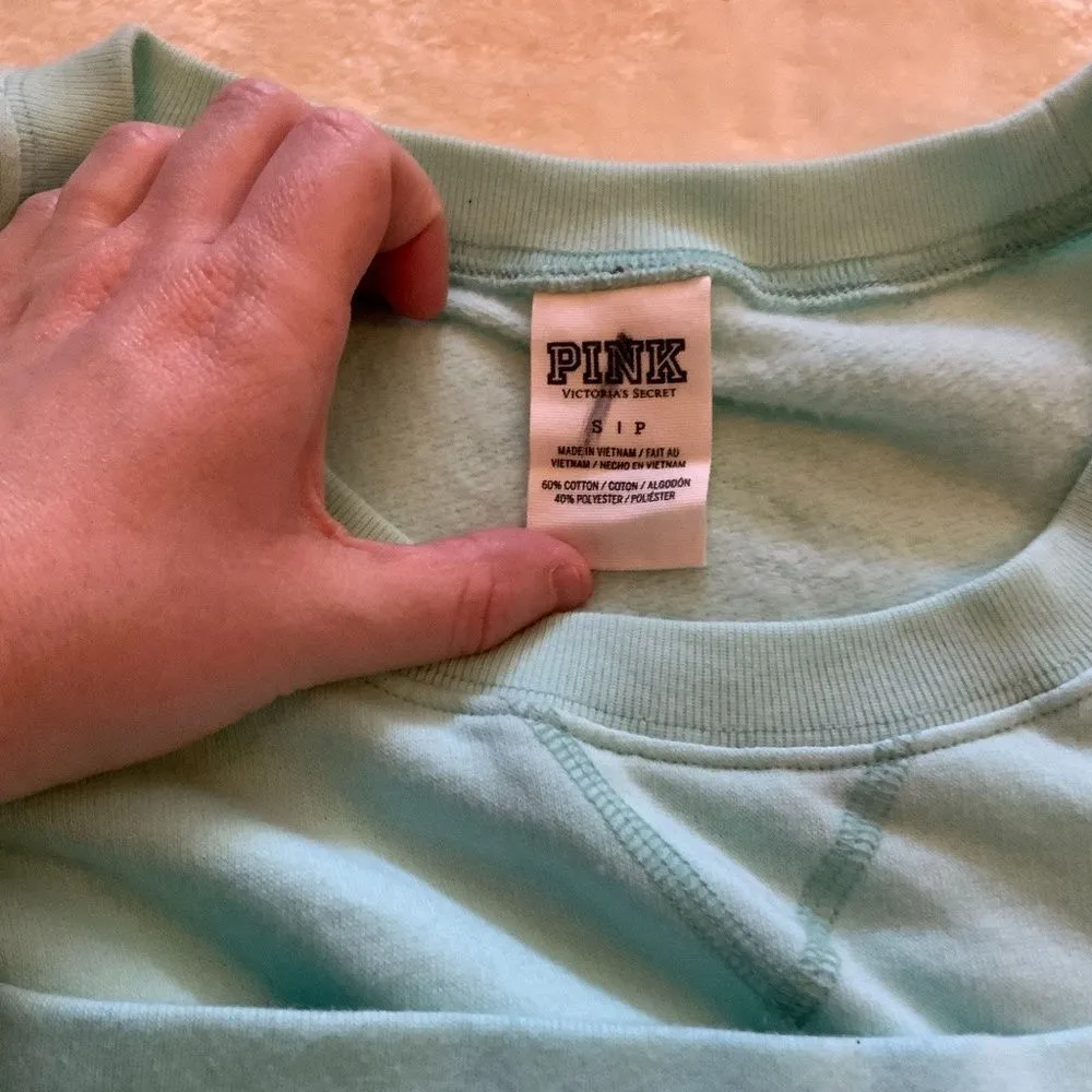 VS Pink Mint Rare I Hate Running Sweatshirt - Image 5