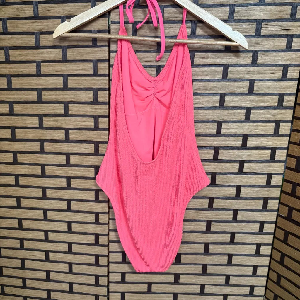 American Eagle Pink‎ One Piece Cheekiest Swimsuit Size Large - Image 2
