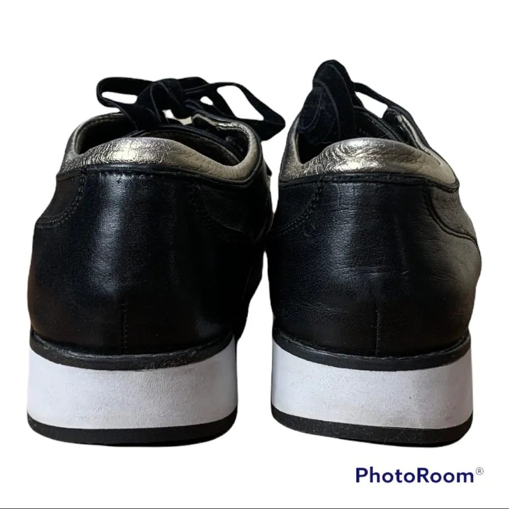 JOHNSTON & MURPHY PAYSON WOMEN'S BLACK LEATHER COMFORT OXFORDS SNEAKERS - Image 6