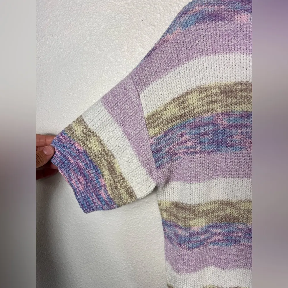 Heartloom Tight Knit Cropped Striped Sweater Size M - Image 4