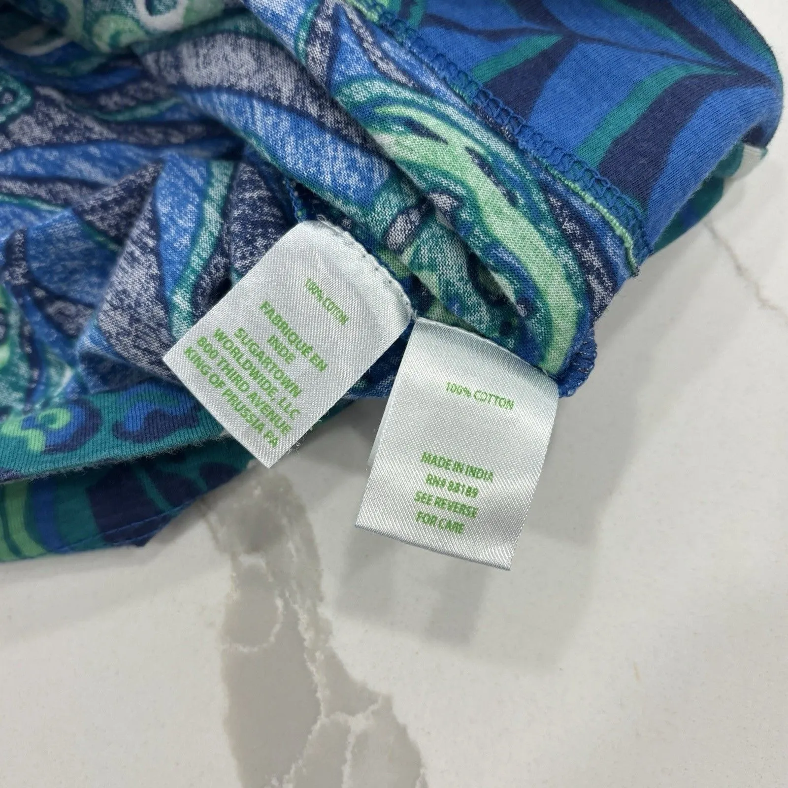 Lilly Pulitzer Dress Size XL Elianna Cotton T-Shirt Indigo Breeze Shady Gators - Image 3