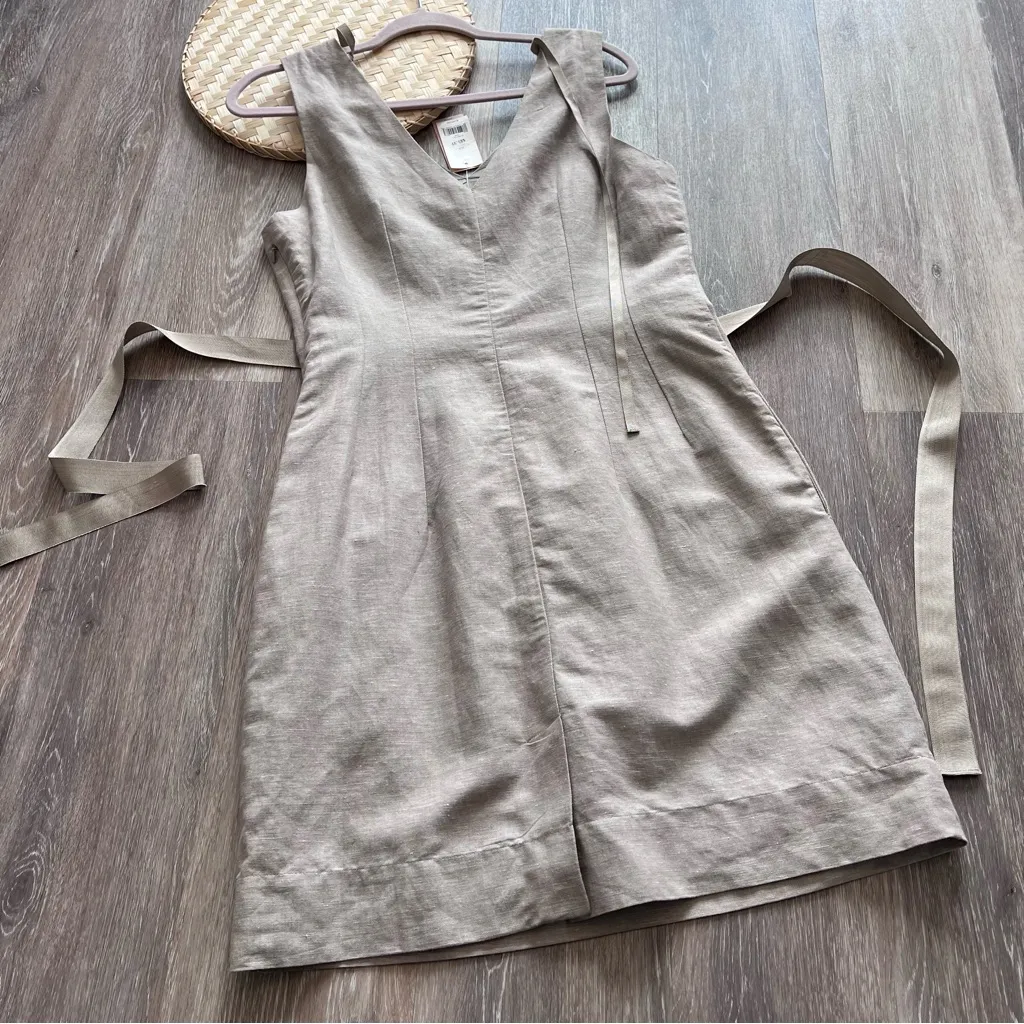 Banana republic linen blend sheath‎ dress beige sleeveless - Image 6
