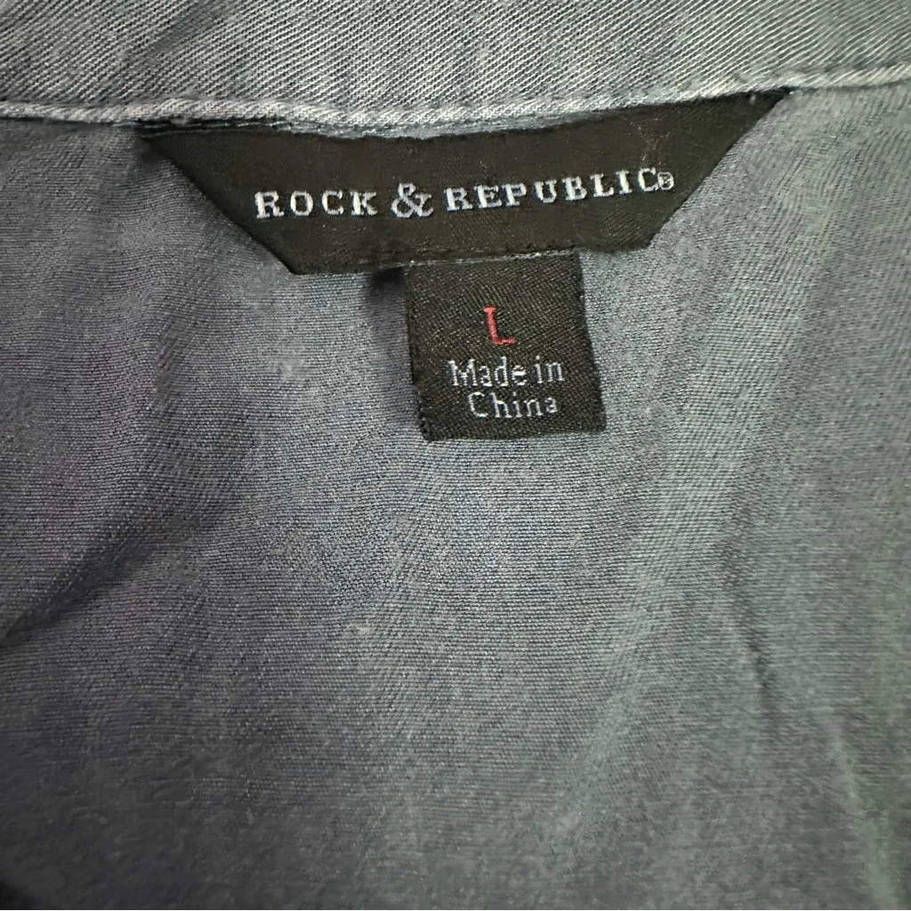 Rock & Republic Blue Button Down Shirt - Image 3
