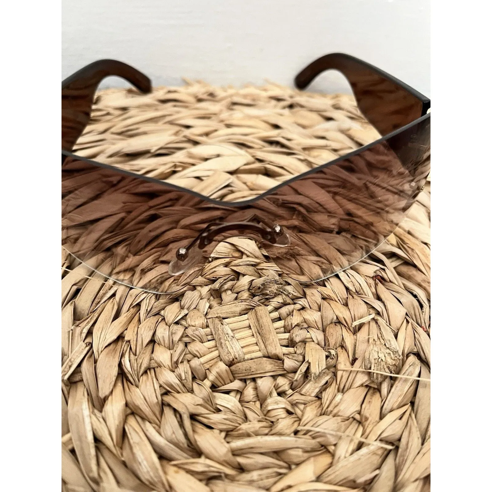 Unbranded Purple Pink Ombre Wraparound Rimless Shield Mask Sunglasses Stars - Image 2