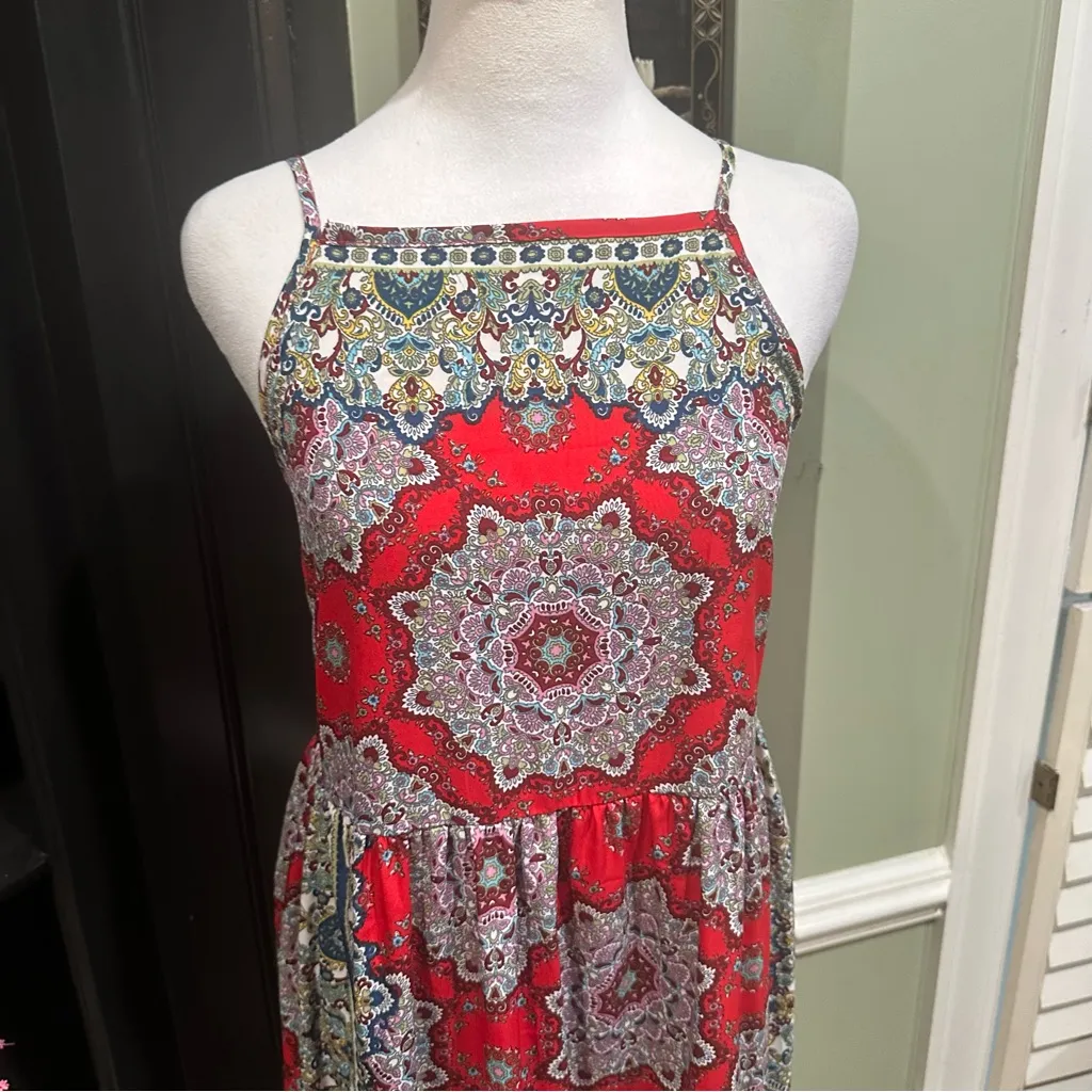 B.O.G. Collective Boho Medallion Print Tiered Midi Dress - Image 2