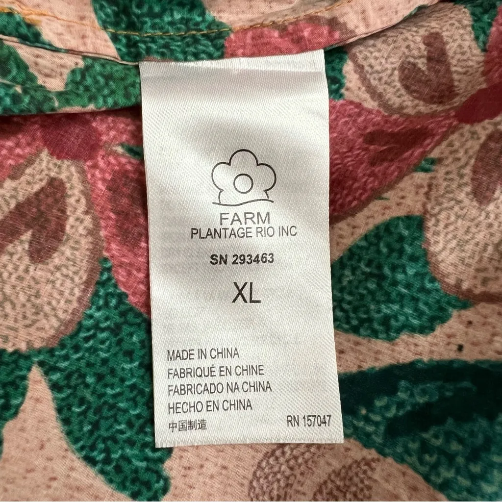 Farm Rio Anthropologie Women’s Orange Flowerdoscopic Floral Print Midi Dress XL - Image 9