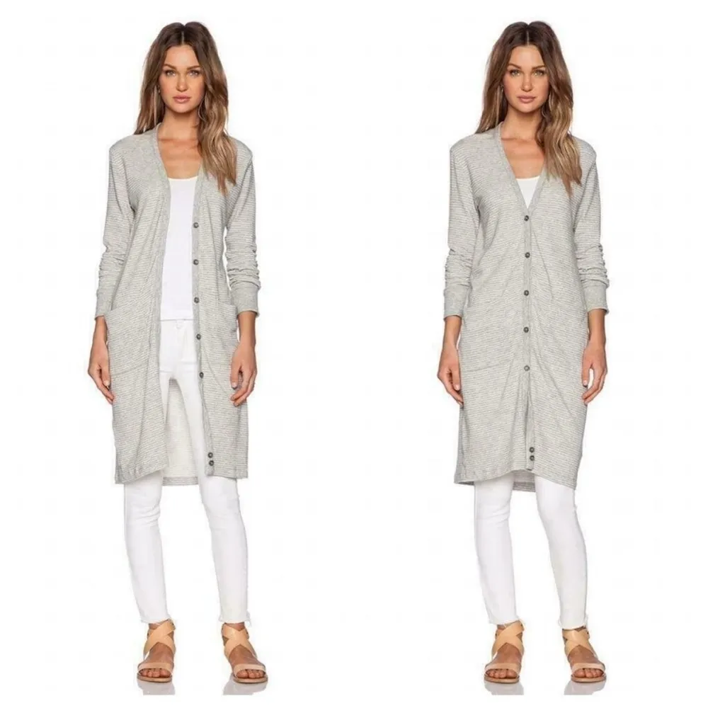 James Perse Long Sleeve Striped Cardigan Small - Image 4